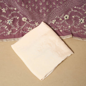 Hand embroidered georgette 3pc unstitched dress material 56