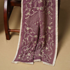 Hand embroidered georgette 3pc unstitched dress material 56