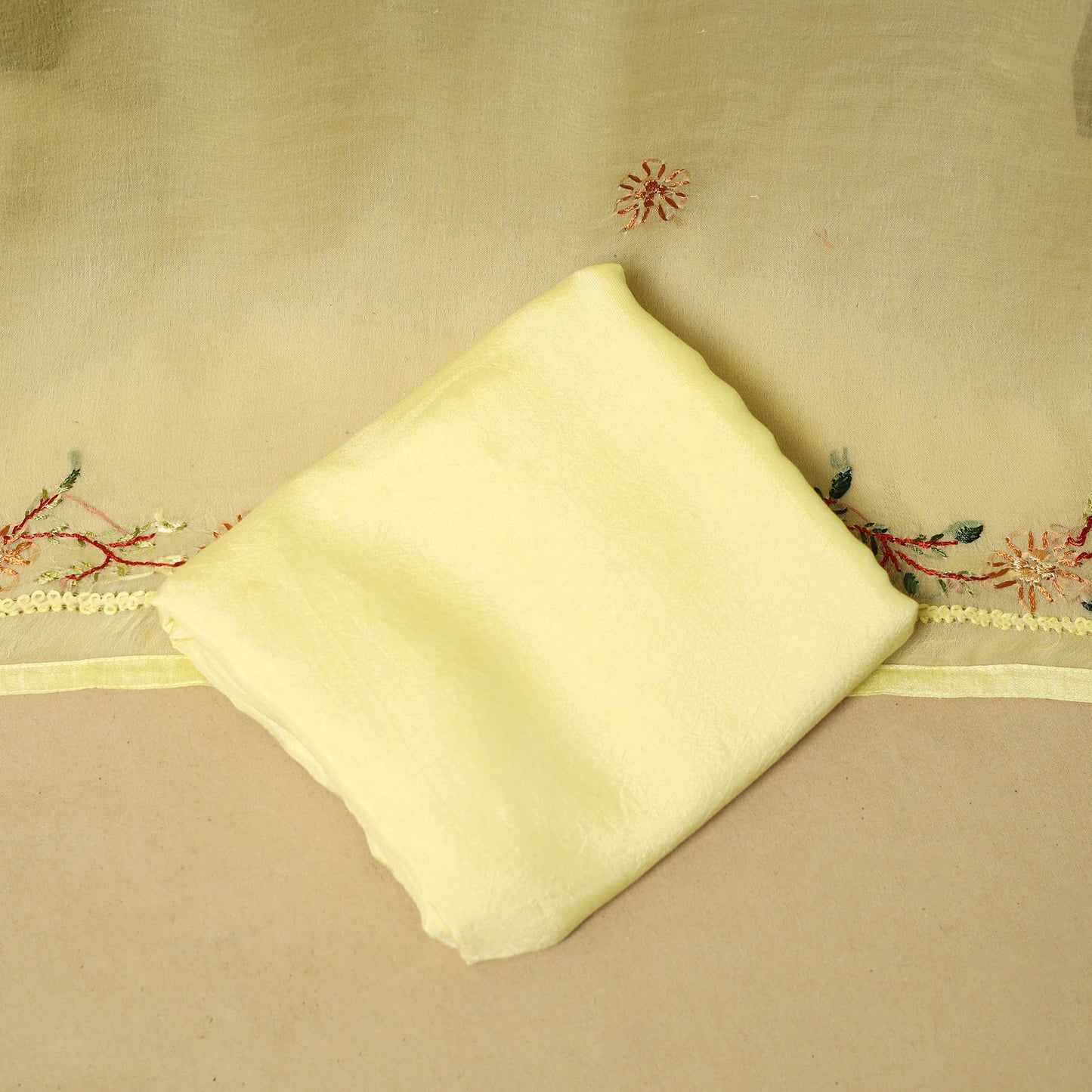 Hand embroidered muslin 3pc unstitched dress material 21