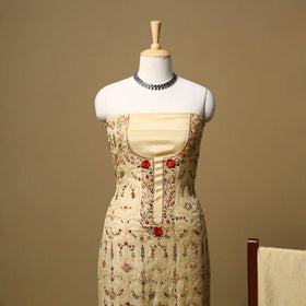 Hand embroidered muslin 3pc unstitched dress material 22