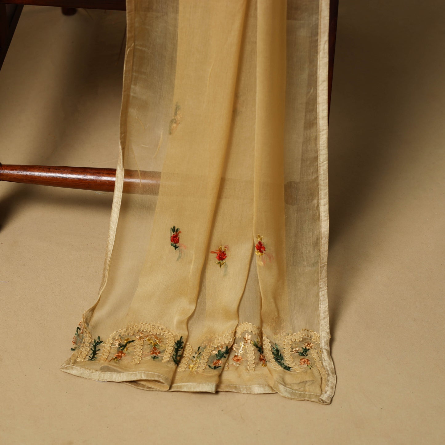 Hand embroidered muslin 3pc unstitched dress material 22