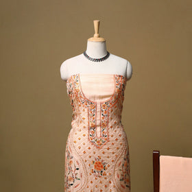 Hand embroidered muslin 3pc unstitched dress material 24