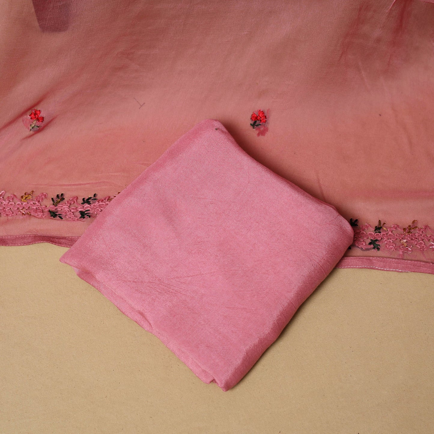 Hand embroidered muslin 3pc unstitched dress material 25