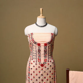 Hand embroidered muslin 3pc unstitched dress material 26