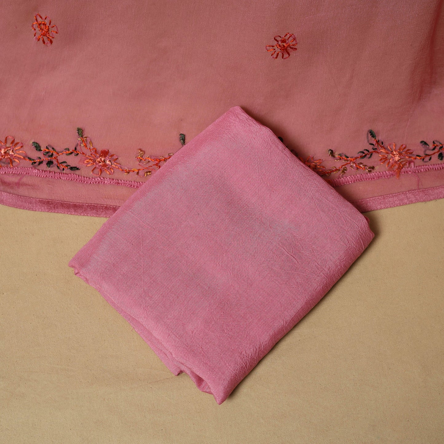 Hand embroidered muslin 3pc unstitched dress material 27