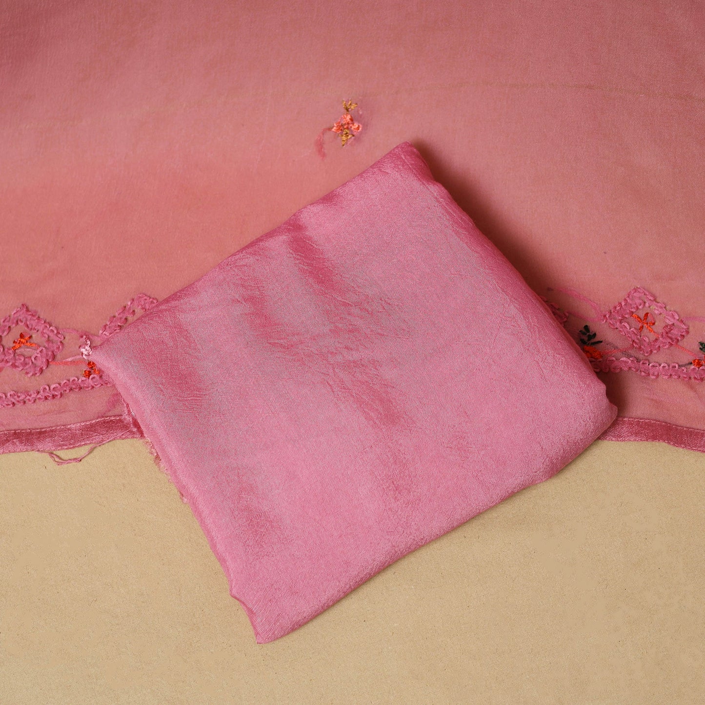 Hand embroidered muslin 3pc unstitched dress material 30