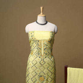 Hand embroidered muslin 3pc unstitched dress material 31