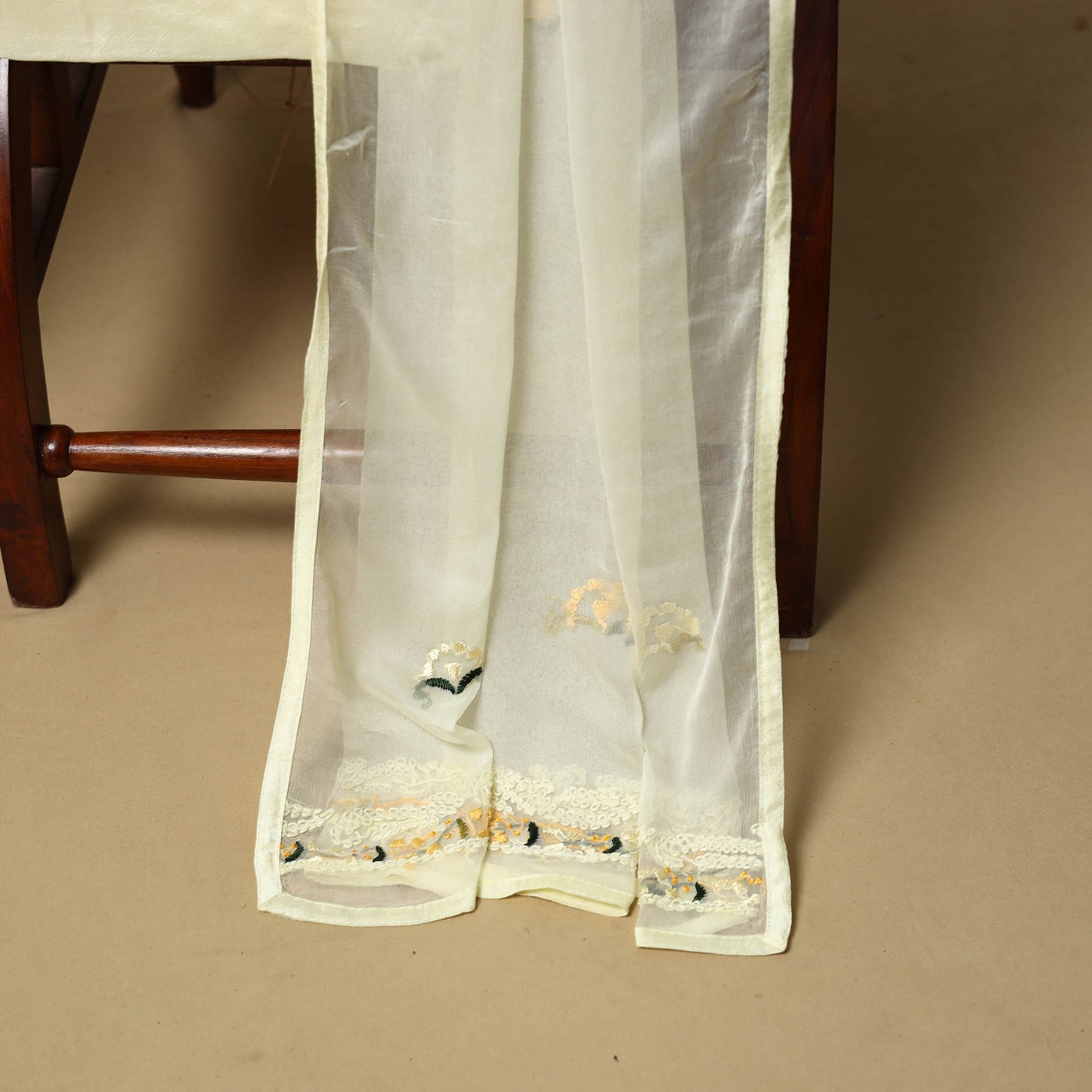 Hand embroidered muslin 3pc unstitched dress material 35