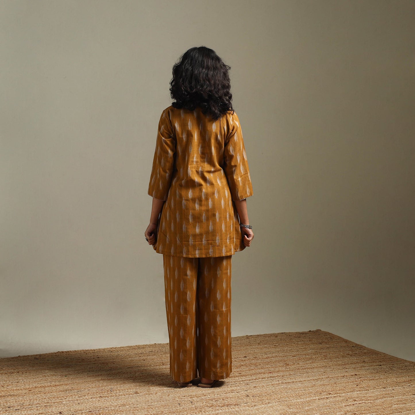 Hand embroidered pochampally ikat cotton night suit set 05