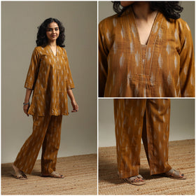 Hand embroidered pochampally ikat cotton night suit set 05