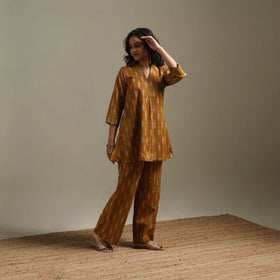 Hand embroidered pochampally ikat cotton night suit set 05