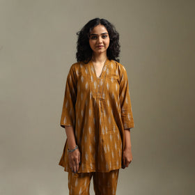 Hand embroidered pochampally ikat cotton night suit set 05