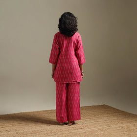 Hand embroidered pochampally ikat cotton night suit set 11