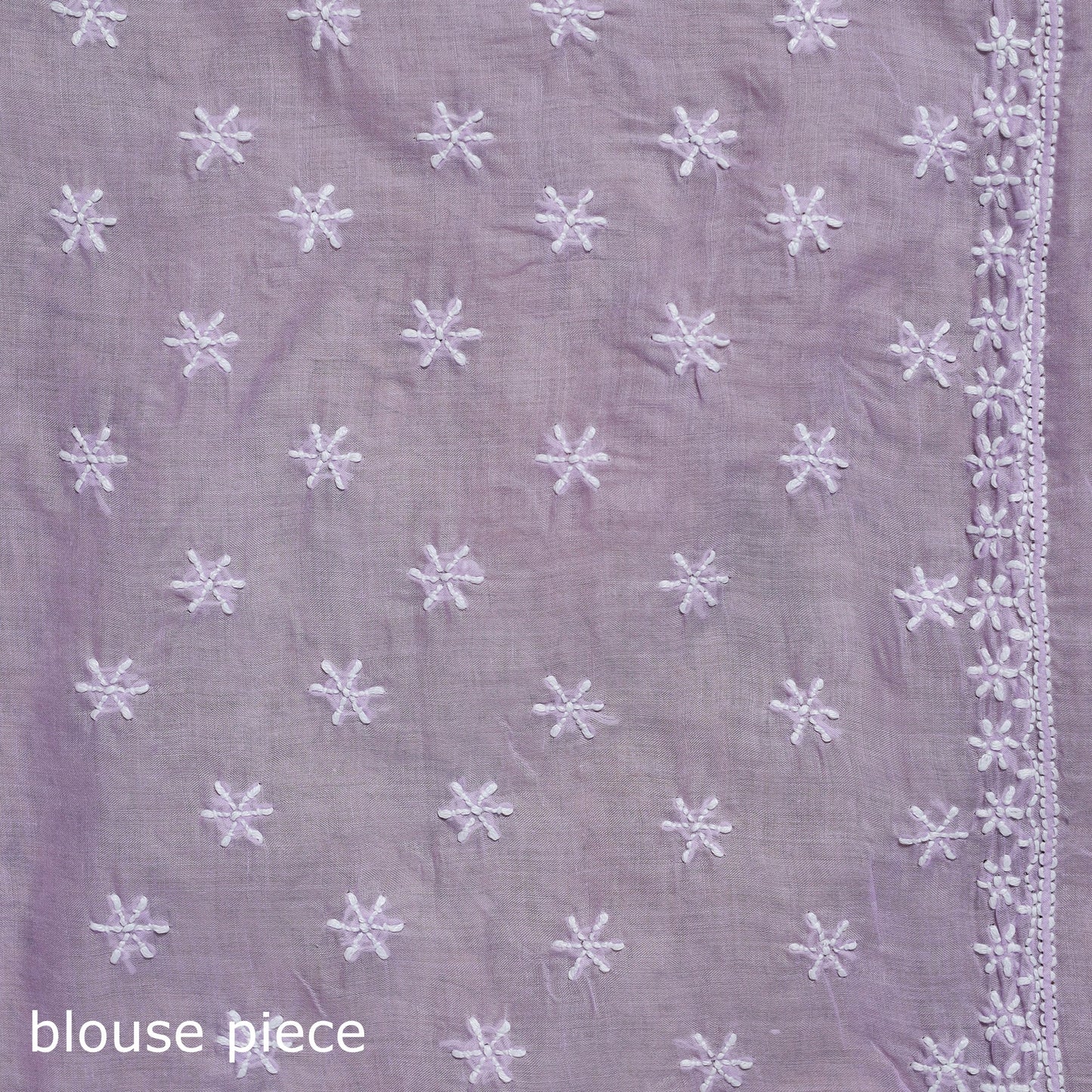 Hand embroidered terivoile cotton lucknow chikan saree 01