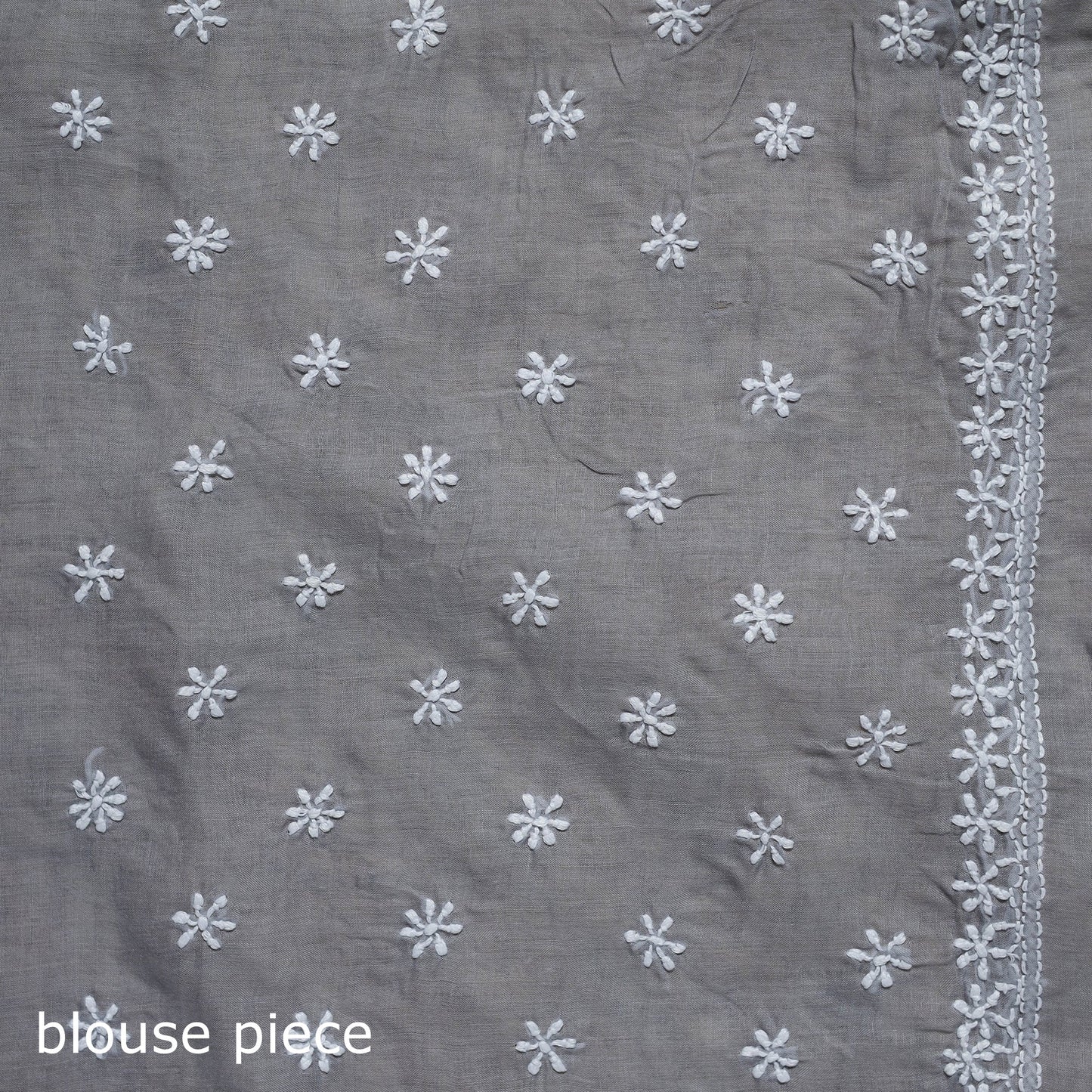 Hand embroidered terivoile cotton lucknow chikan saree 02