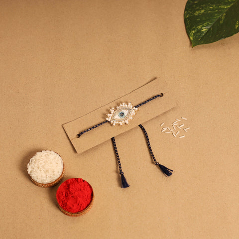 Hand Embroidered Thread Work Rakhi