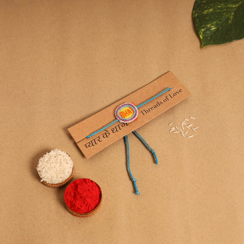 Hand Embroidered Thread Work Rakhi