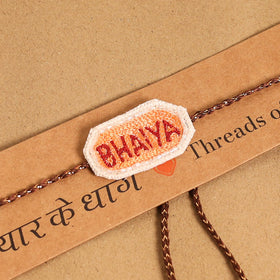 Hand Embroidered Thread Work Rakhi