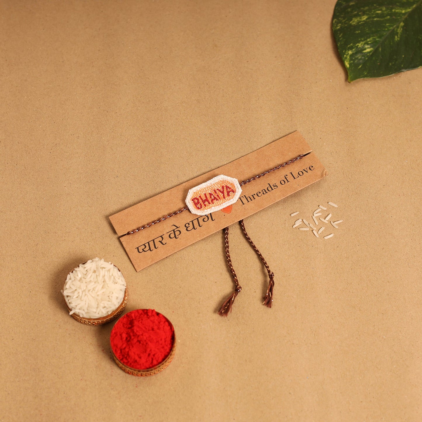 Hand Embroidered Thread Work Rakhi