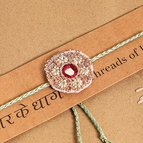 Hand Embroidered Thread Work Rakhi