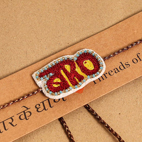 Hand Embroidered Thread Work Rakhi
