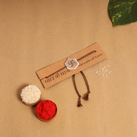 Hand Embroidered Thread Work Rakhi