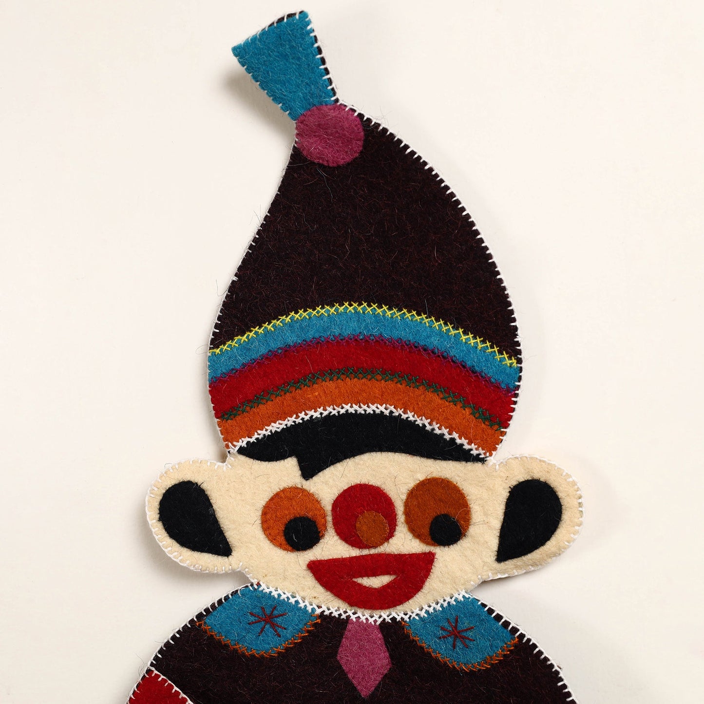  Hand Felted Pure Wool Namda Joker Wall Hanging 
