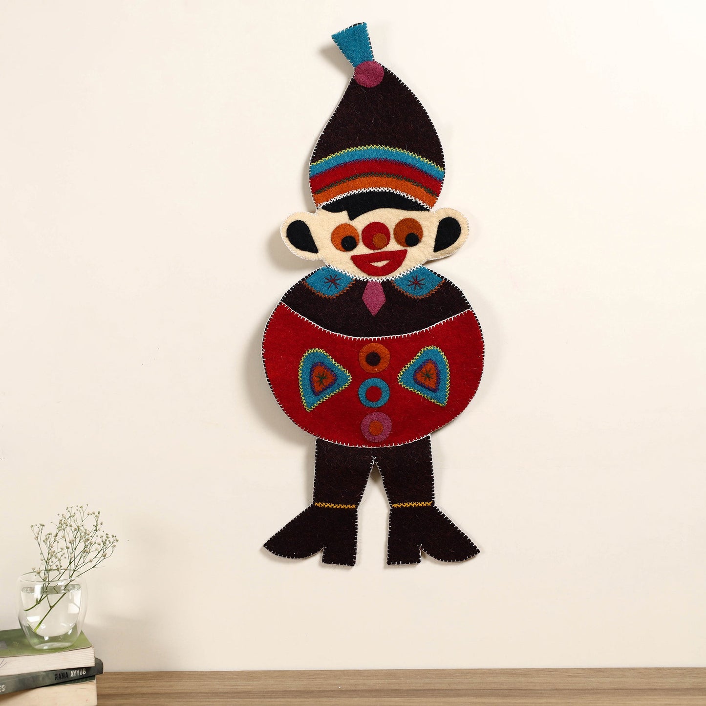  Hand Felted Pure Wool Namda Joker Wall Hanging 