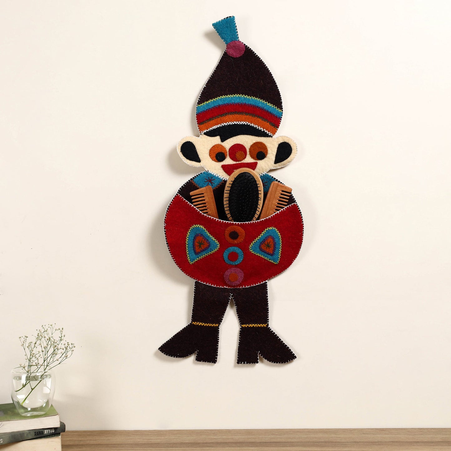  Hand Felted Pure Wool Namda Joker Wall Hanging 
