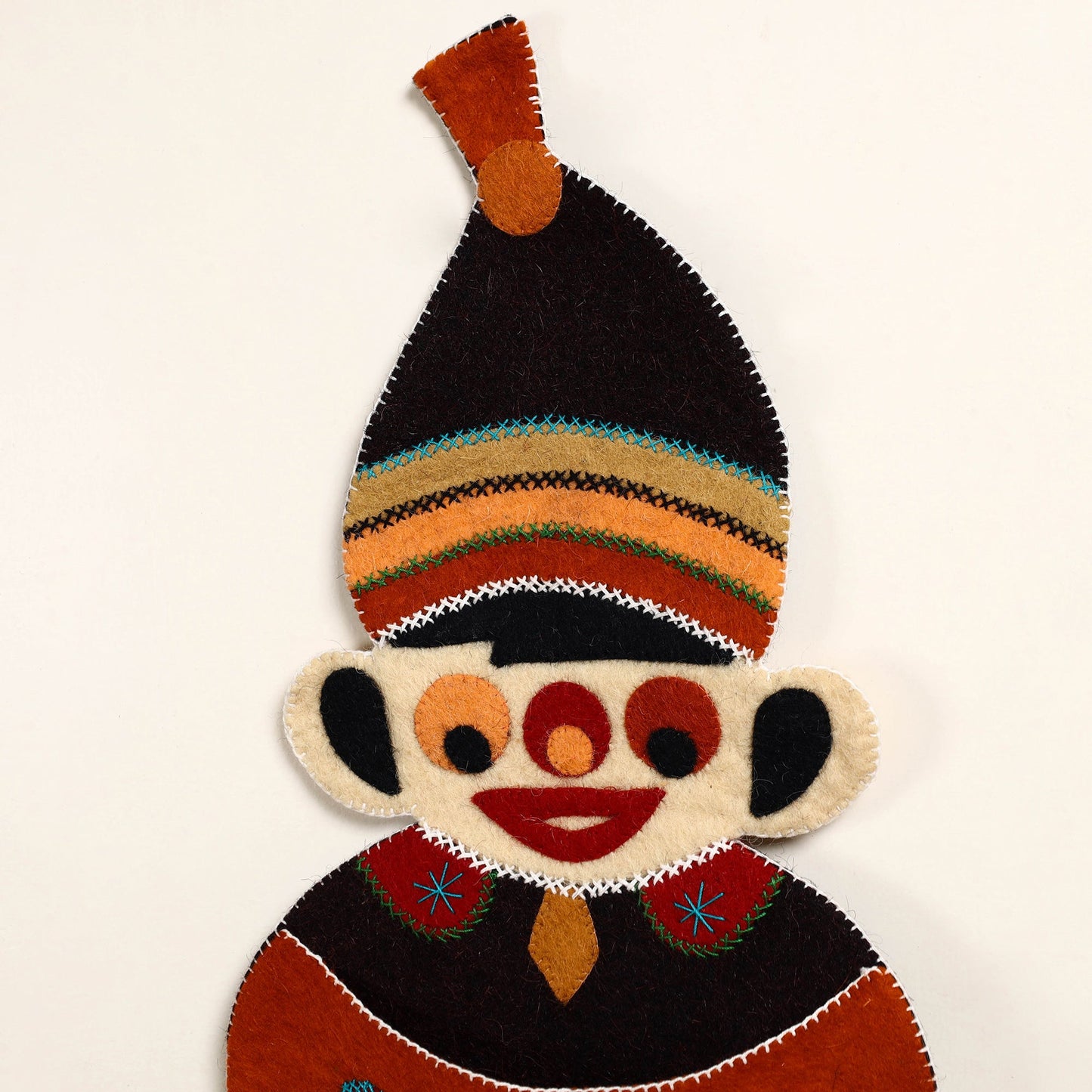  Hand Felted Pure Wool Namda Joker Wall Hanging 
