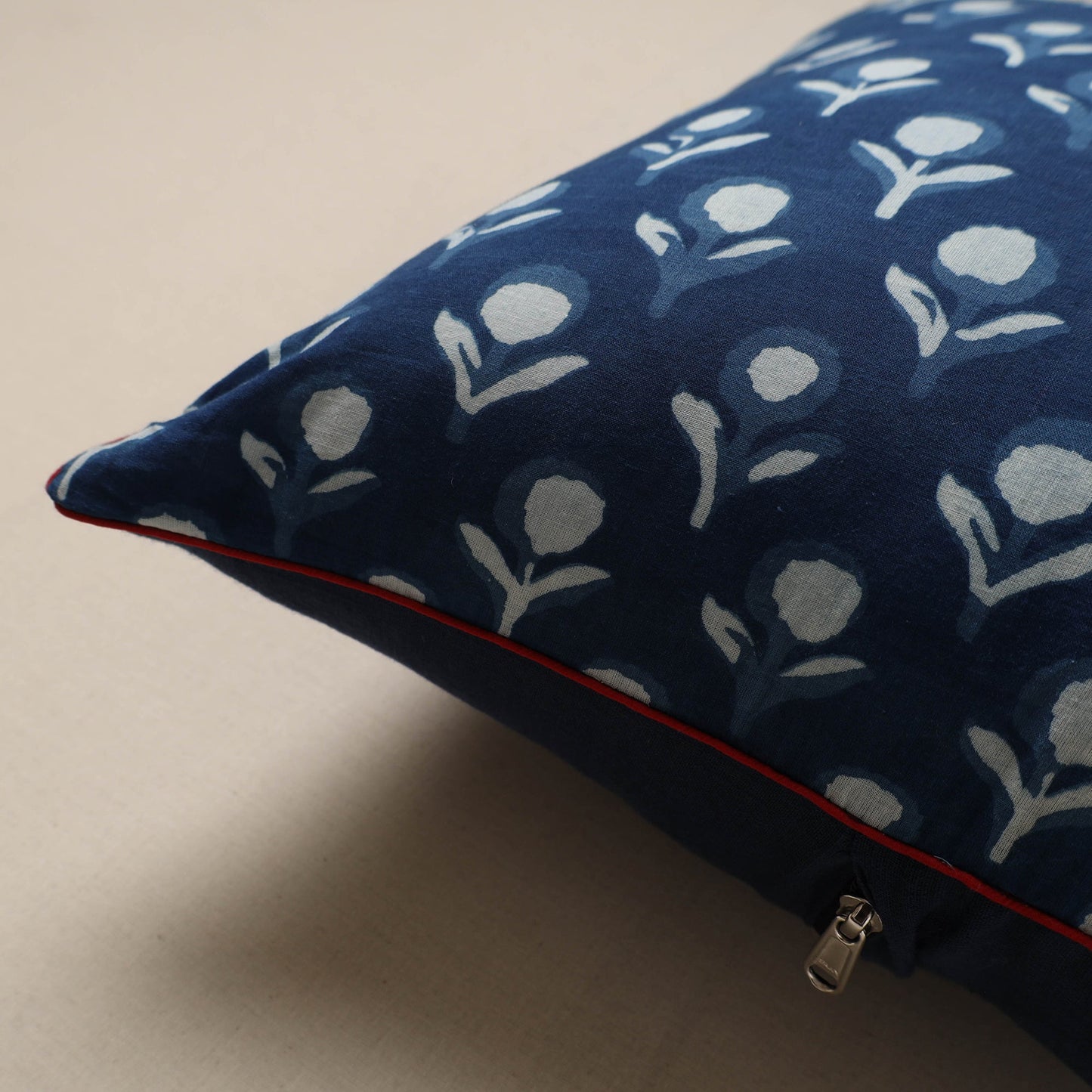 Hand indigo bagru cushion cover 49 - handcrafted
