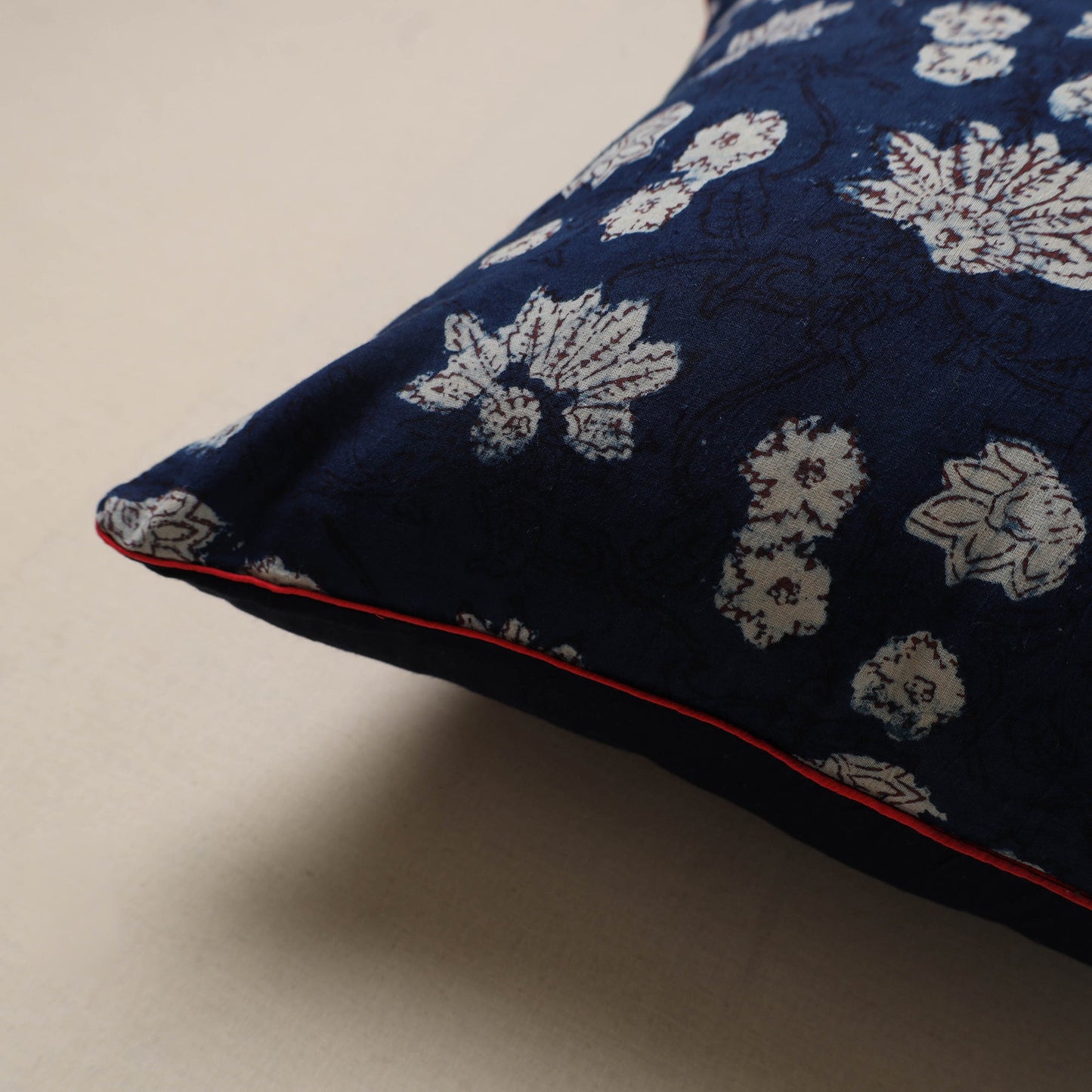 Hand indigo bagru cushion cover 51 - handcrafted