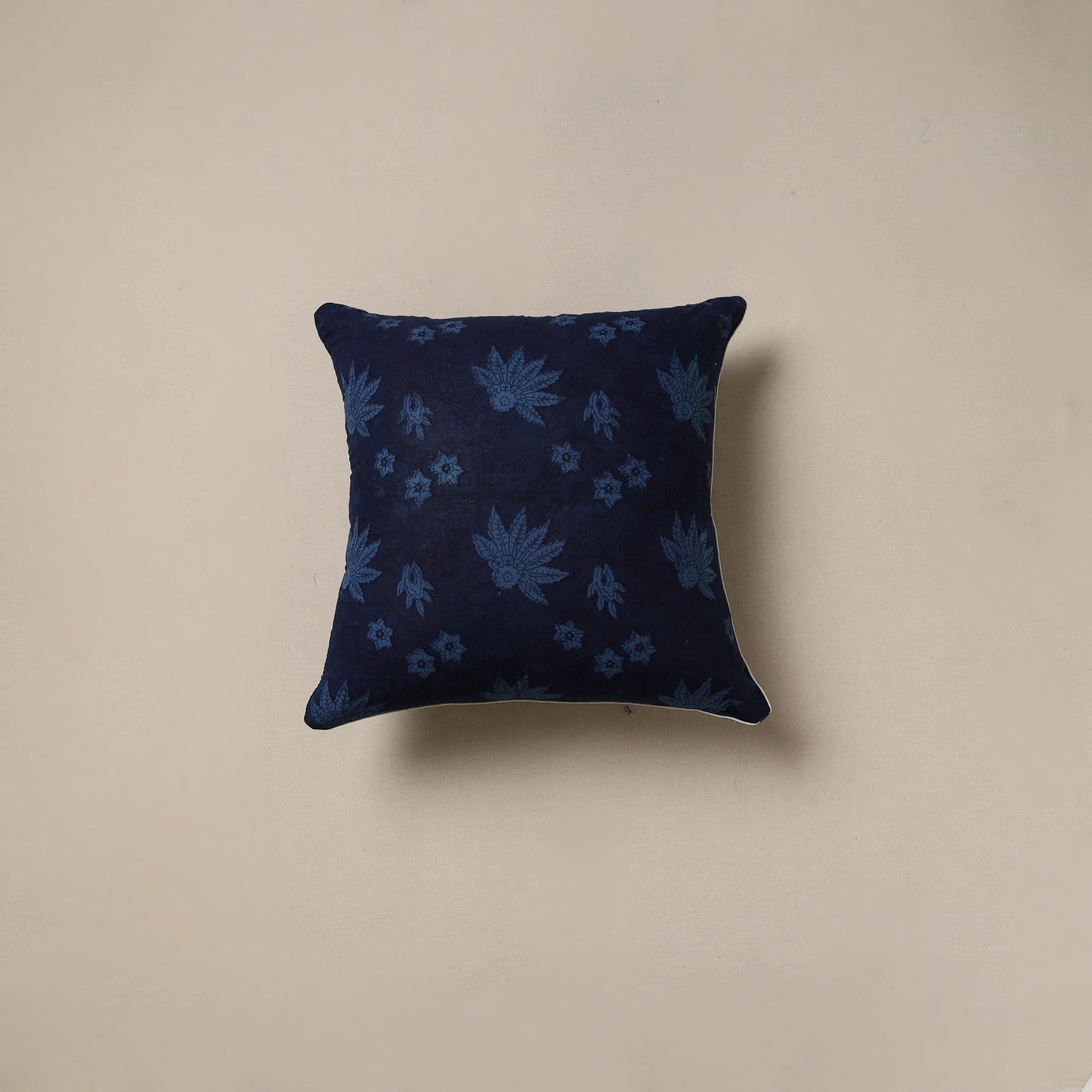Hand indigo bagru cushion cover 52 - handcrafted