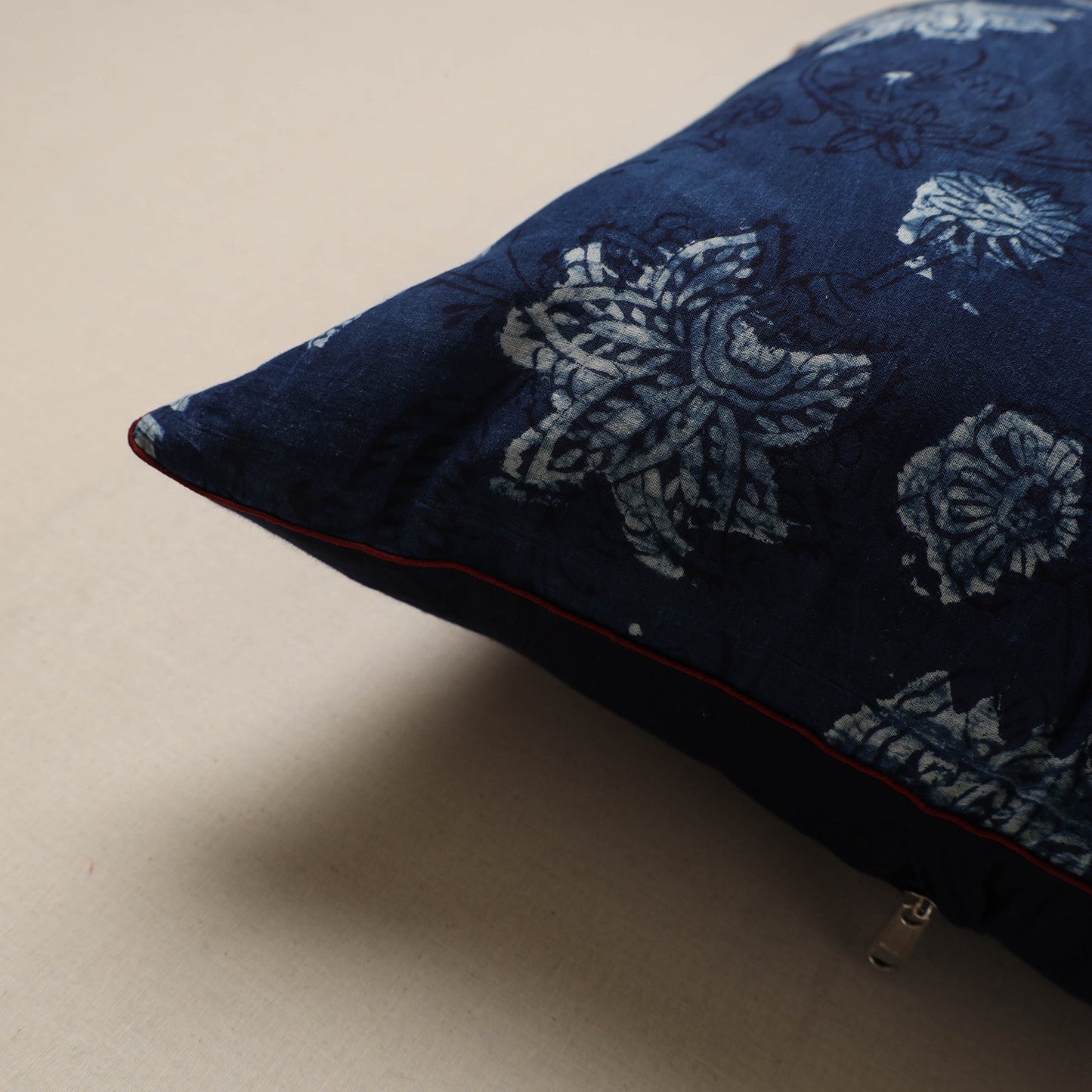 Hand indigo bagru cushion cover 57 - handcrafted