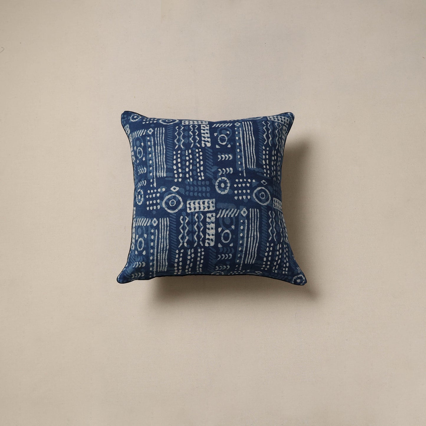 Hand indigo bagru cushion cover 58 - handcrafted