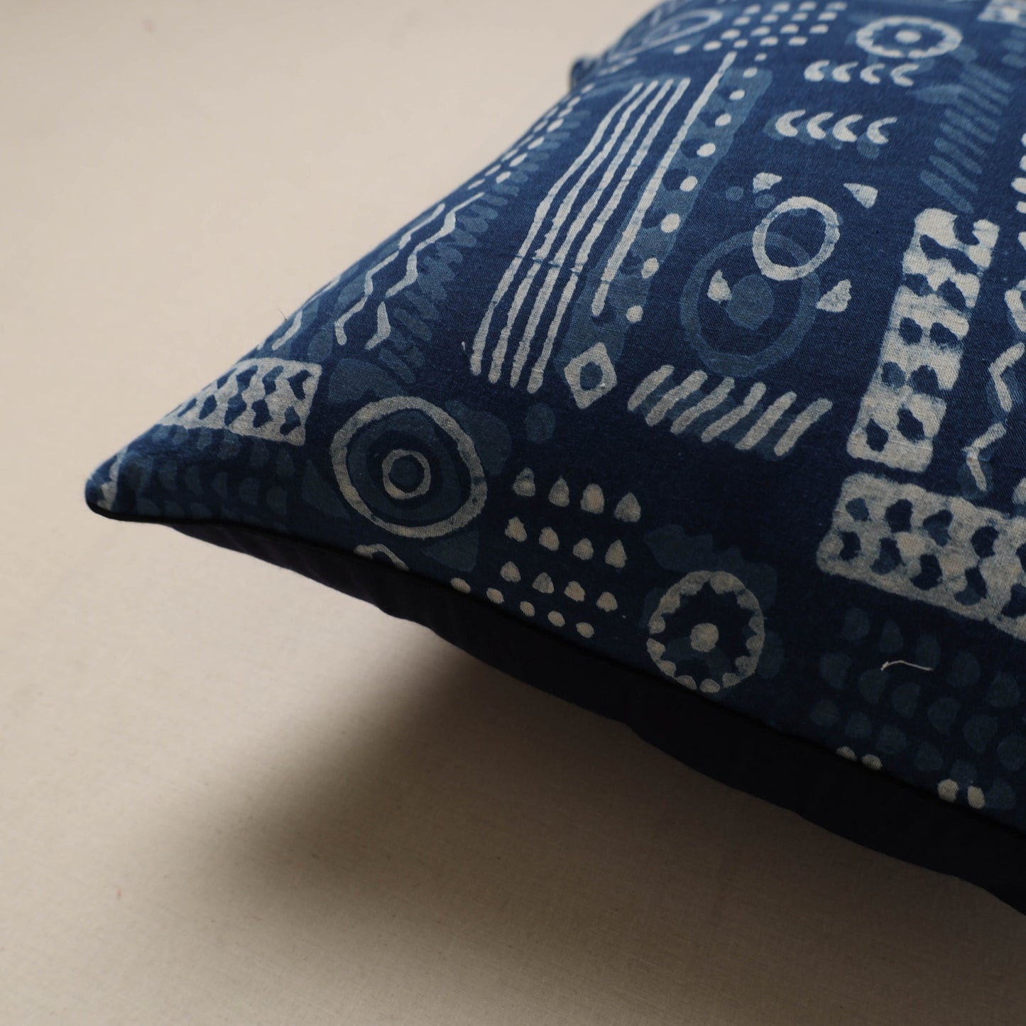 Hand indigo bagru cushion cover 58 - handcrafted