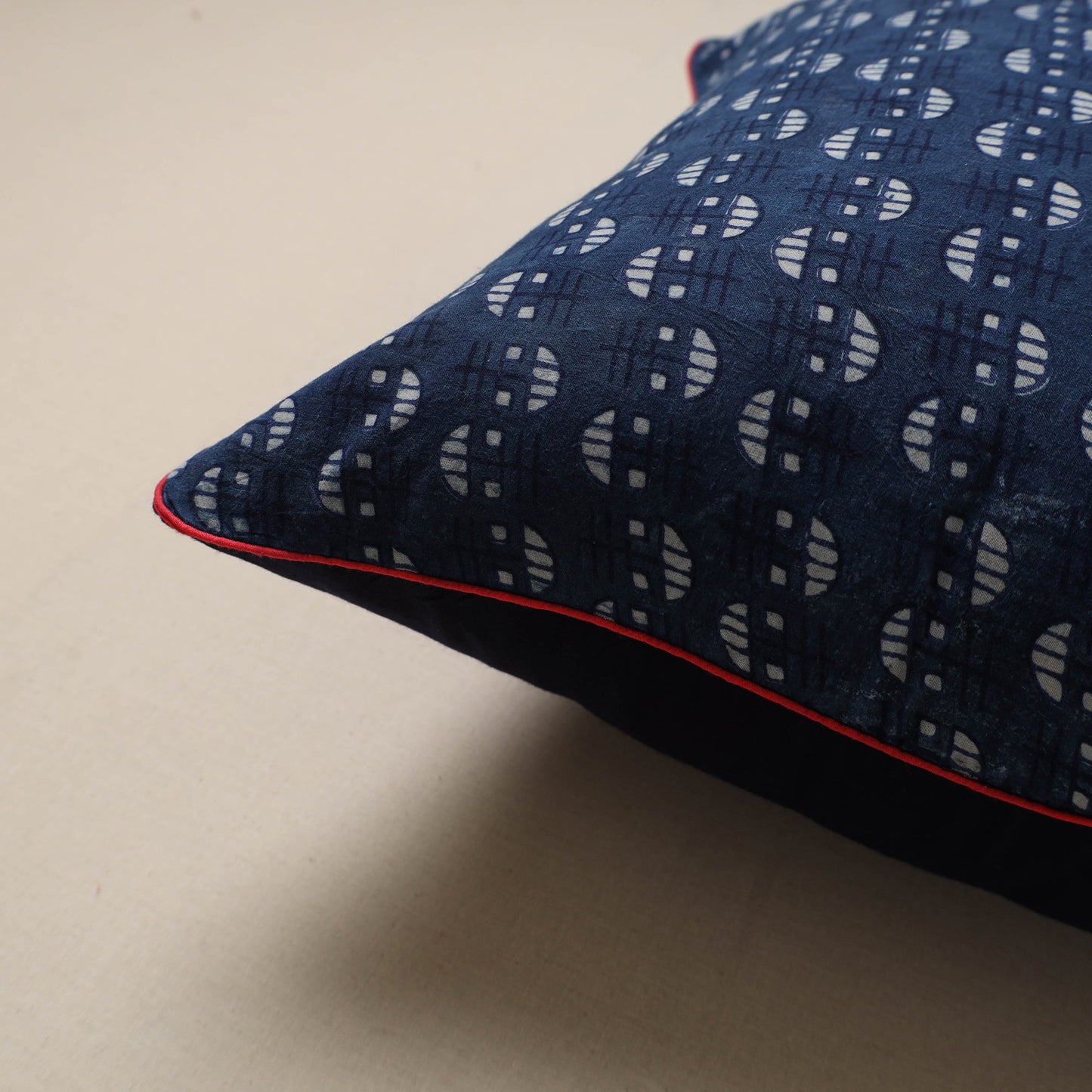 Hand indigo bagru cushion cover 62 - handcrafted