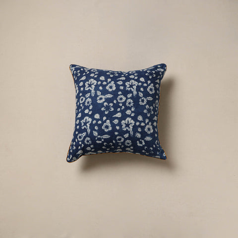 Hand indigo bagru cushion cover 63 - handcrafted