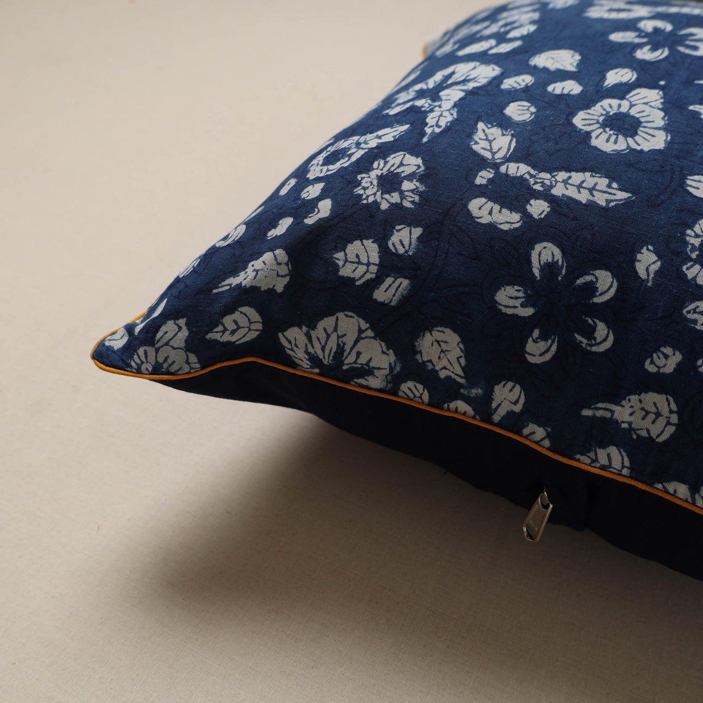 Hand indigo bagru cushion cover 63 - handcrafted