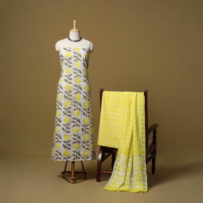 Hand kutch batik cotton 3pc unstitched dress material 01