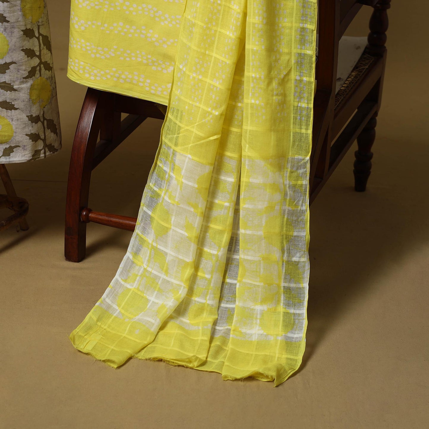 Hand kutch batik cotton 3pc unstitched dress material 01