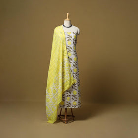 Hand kutch batik cotton 3pc unstitched dress material 01