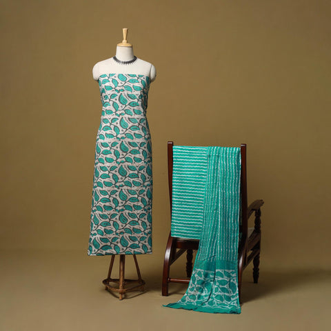 Hand kutch batik cotton 3pc unstitched dress material 02