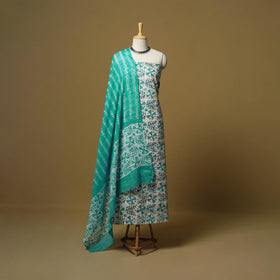 Hand kutch batik cotton 3pc unstitched dress material 03