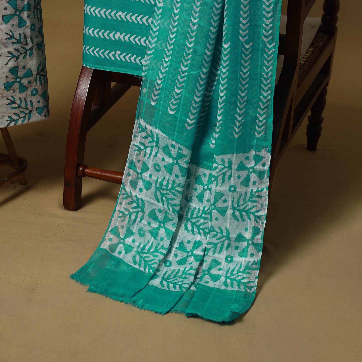 Hand kutch batik cotton 3pc unstitched dress material 03