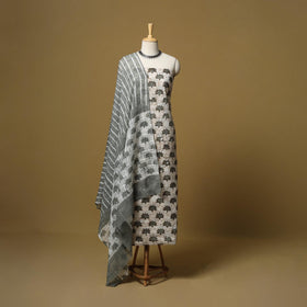 Hand kutch batik cotton 3pc unstitched dress material 04