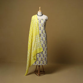 Hand kutch batik cotton 3pc unstitched dress material 06