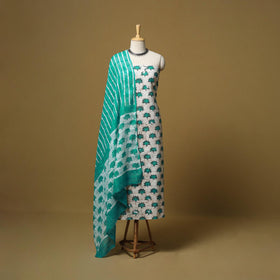 Hand kutch batik cotton 3pc unstitched dress material 07