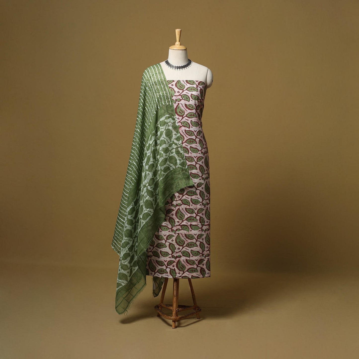 Hand kutch batik cotton 3pc unstitched dress material 09