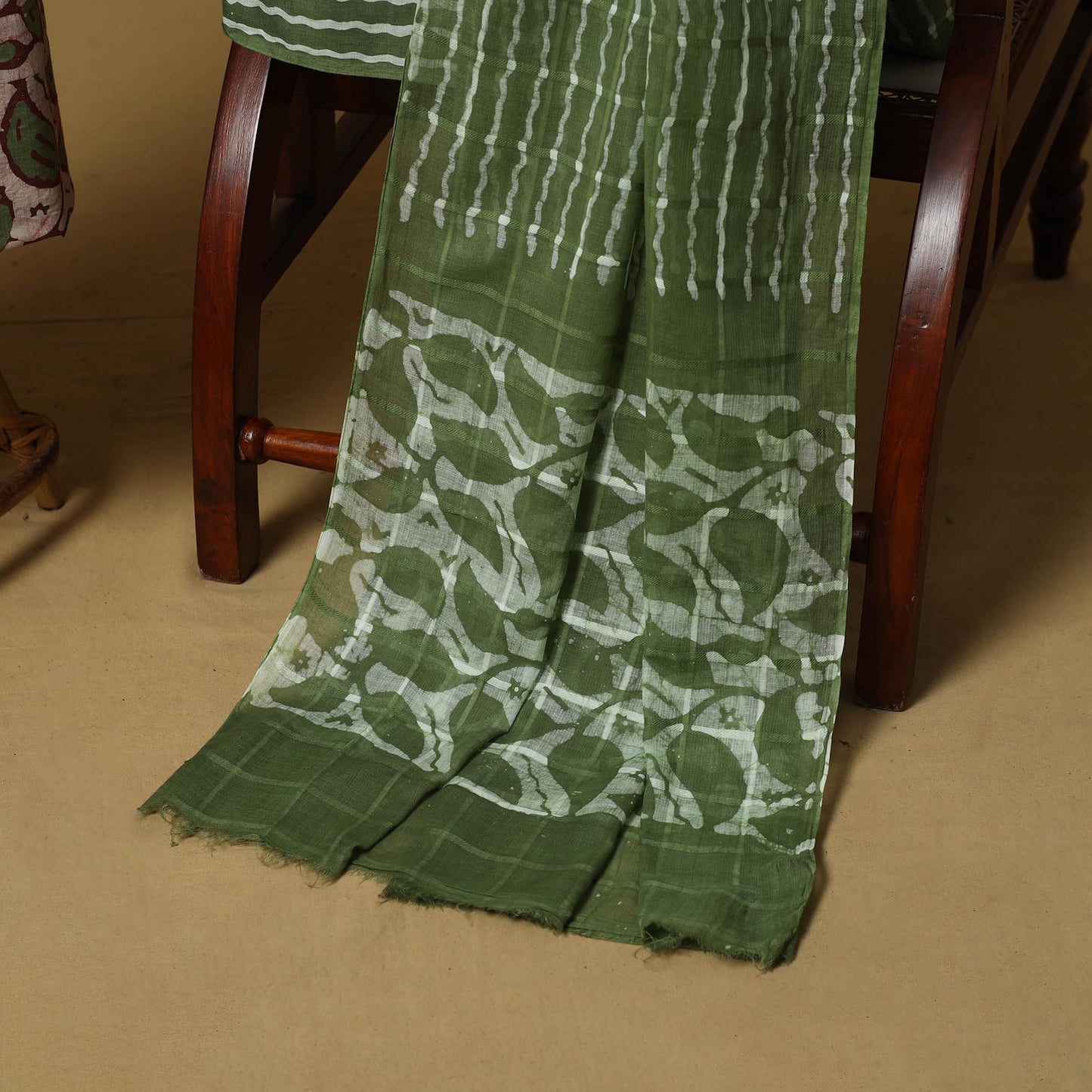 Hand kutch batik cotton 3pc unstitched dress material 10